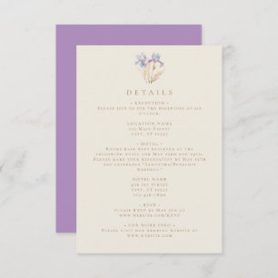 Carte D'accompagnement Élégant Mariage floral Iris