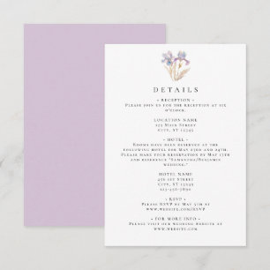Carte D'accompagnement Élégant Mariage floral Iris
