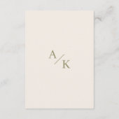 Carte D'accompagnement Elégant Mariage Floral Moss Green Détails (Dos)