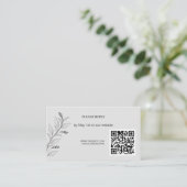 Carte D'accompagnement Élégant Mariage floral QR RSVP (Debout devant)