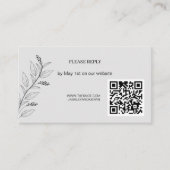 Carte D'accompagnement Élégant Mariage floral QR RSVP (Devant)