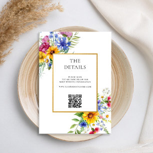 Carte D'accompagnement Élégant Mariage Floral Rustique d'Été