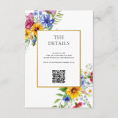 Carte D'accompagnement Élégant Mariage Floral Rustique d'Été (Devant)