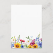 Carte D'accompagnement Élégant Mariage Floral Rustique d'Été (Dos)