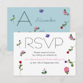 Carte D'accompagnement Elégant Mariage floral simple et chic RSVP (Devant / Derrière)