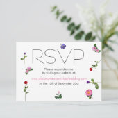 Carte D'accompagnement Elégant Mariage floral simple et chic RSVP (Debout devant)