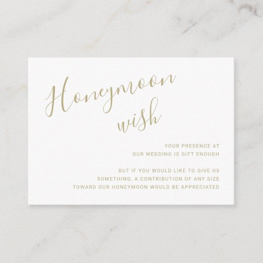 Carte D'accompagnement Élégant Mariage Gold Modern (Devant)