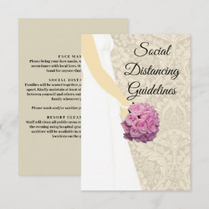 Carte D'accompagnement Élégant Mariage Gown Mesures de sécurité