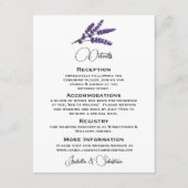 Carte D'accompagnement Élégant Mariage Lilac Flowers (Devant)