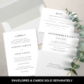 Carte D'accompagnement Élégant Mariage minimal noir blanc