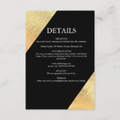 Carte D'accompagnement Élégant Mariage moderne Black & Gold Foil (Devant)