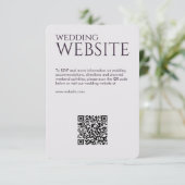 Carte D'accompagnement Élégant Mariage moderne foncé violet (Debout devant)