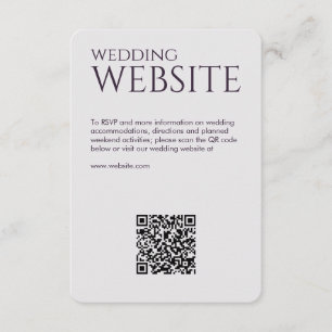 Carte D'accompagnement Élégant Mariage moderne foncé violet