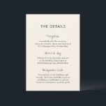 Carte D'accompagnement Élégant Mariage moderne ivoire<br><div class="desc">Carte d'enceinte mariage moderne avec un design simple et minimal avec les en-têtes dans un script manuscrit contemporain. Le dos a ton monogramme. La palette de couleurs est crème et peut être changée dans l'outil d'édition de design. Ce design contemporain convient à tous les styles de mariage.</div>