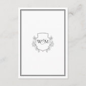 Carte D'accompagnement Élégant Mariage Monogramme Vintage (Dos)