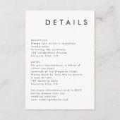 Carte D'accompagnement Elégant Mariage Noir Et Blanc Simple Détails (Devant)