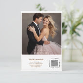 Carte D'accompagnement Élégant mariage photo beige (Debout devant)