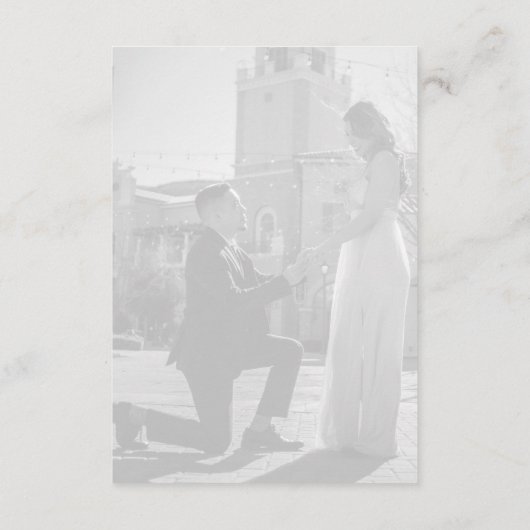 Carte D'accompagnement Élégant Mariage photo noir et blanc (Dos)