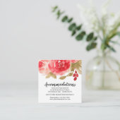 Carte D'accompagnement Élégant Mariage Rose couleur rouge (Debout devant)