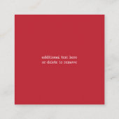 Carte D'accompagnement Élégant Mariage Rose couleur rouge (Dos)