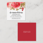Carte D'accompagnement Élégant Mariage Rose couleur rouge (Devant / Derrière)