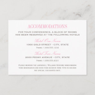 Carte D'accompagnement Elégant Mariage rose et gris