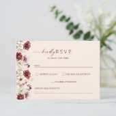 Carte D'accompagnement Élégant Mariage RSVP Bourgogne (Debout devant)