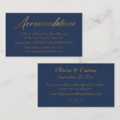 Carte D'accompagnement Elégant Mariage simple Gold Navy (Devant / Derrière)