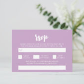 Carte D'accompagnement Élégant Mariage Simple Moderne Lilas QR Code RSVP (Debout devant)