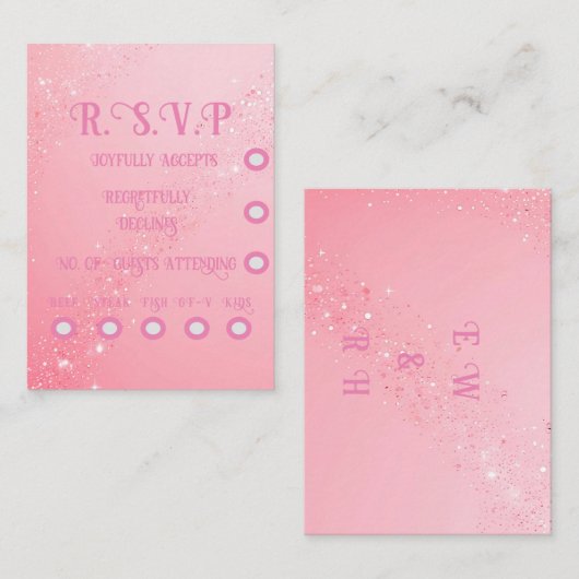 Carte D'accompagnement Élégant Mariage Sparkle (Devant / Derrière)