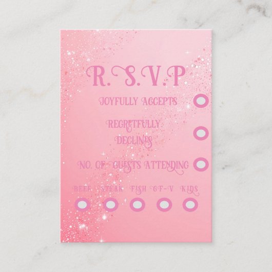 Carte D'accompagnement Élégant Mariage Sparkle (Devant)