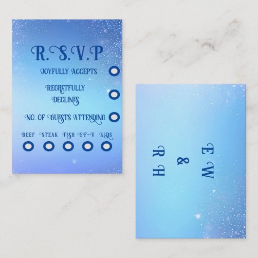 Carte D'accompagnement Élégant Mariage Sparkle (Devant / Derrière)