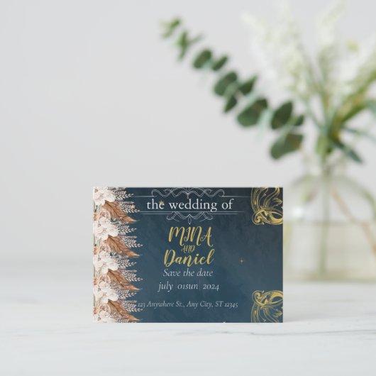 Carte D'accompagnement Élégant Mariage tactile (Debout devant)