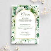 Carte D'accompagnement Élégant Mariage végétal Emerald Green