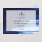 Carte D'accompagnement Elégant Marine & Blanc Couleur Laver Réception de  (Devant)