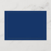 Carte D'accompagnement Elegant Marine Blue Gold Mariage Site Web Insérer  (Dos)