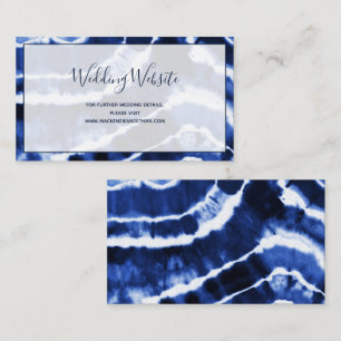 Carte D'accompagnement Elegant Marine Blue Marble Tie Dye Site Mariage