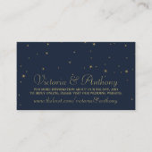 Carte D'accompagnement Elegant Marine & Gold Falling Stars Site Mariage (Devant)
