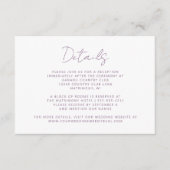 Carte D'accompagnement Elegant Mauve Minimal Script Wedding (Devant)
