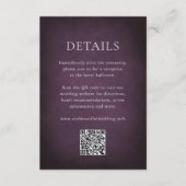Carte D'accompagnement Elegant Maximalist Purple Floral QR Code Wedding (Devant)