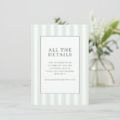 Carte D'accompagnement Elegant Menthe Rayures Verticales (Debout devant)