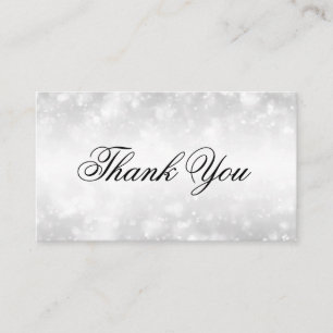Carte D'accompagnement Élégant Merci Insertion Lumières Shimmer Argent
