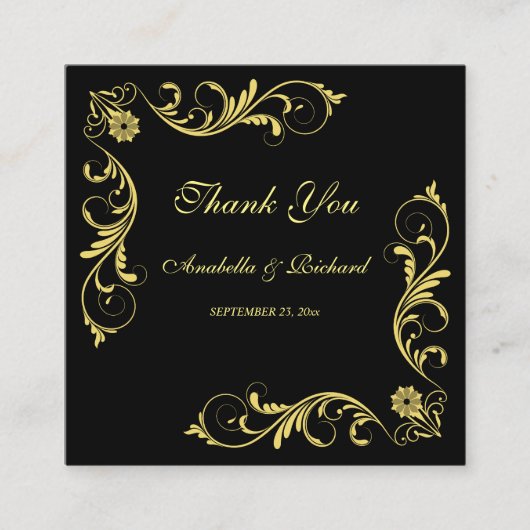 Carte D'accompagnement Élégant Merci Mariage victorien (Devant)