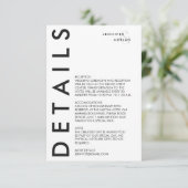 Carte D'accompagnement Élégant minimal blanc moderne Mariage Enclôture vo (Debout devant)