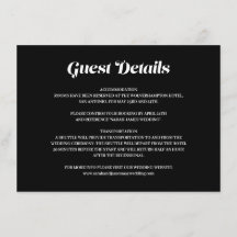 Élégant minimal Bold Black Mariage Détails de l'in