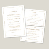 Carte D'accompagnement Elégant minimal Bordure Gold Mariage Hébergements