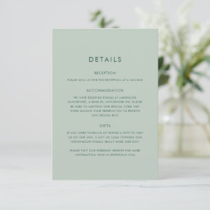 Carte D'accompagnement Elégant minimal Eucalyptus Mariage de verdure