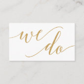 Carte D'accompagnement Élégant minimal Gold Mariage site Web Insérer une (Dos)