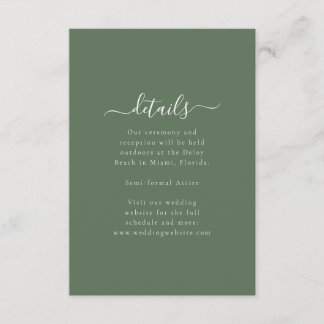 Carte D'accompagnement Elegant Minimal Wedding Details Enclosure Card