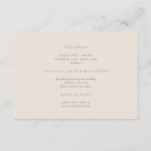 Carte D'accompagnement Elegant Minimalist Desert Sand Copper Wedding (Dos)